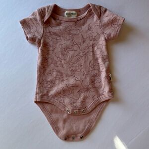 Rabbit + Bear, Pink Floral Print Onesie, 3-6M